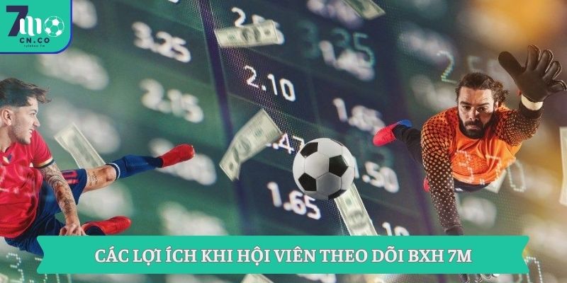 Các lợi ích khi hội viên theo dõi Bảng xếp hạng 7M